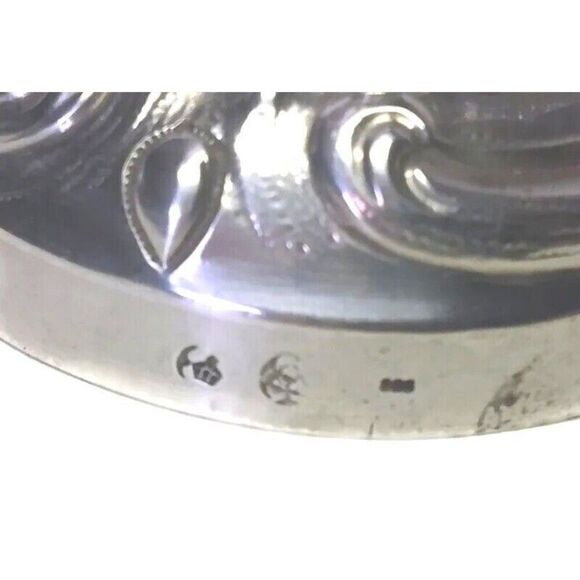 Rare Antique Set of 3 Ornate Rose Vases - Hanau Silver German Rococo 1800s - Picture 12 of 12